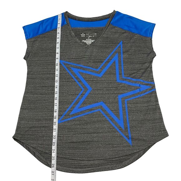Dallas Cowboys Womens T Shirt Top M Gray Blue NFL Football Lightweight Active - Picture 5 of 7